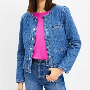 LOFT Quilted Denim Jacket Size Medium